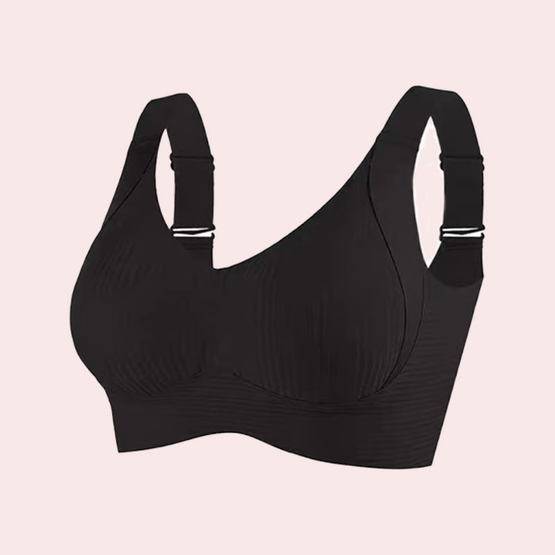 Ribbet Push Up justerbar trådløs bh for kvinner