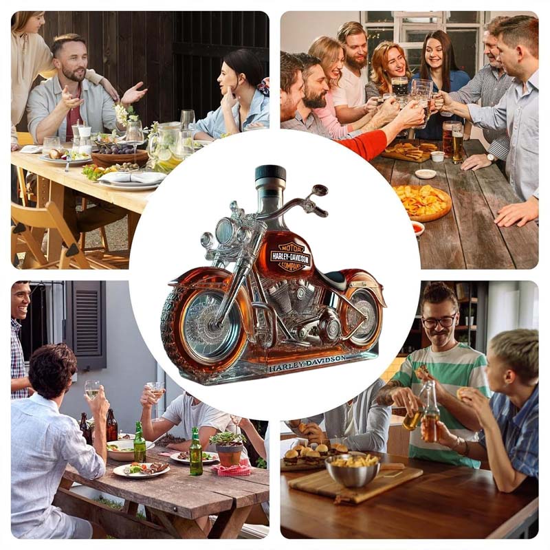 Kreativ motorsykkelglassvinflaske